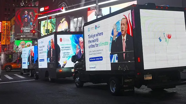 Erdoğan’s messages and COP31 promotion displayed in Times Square